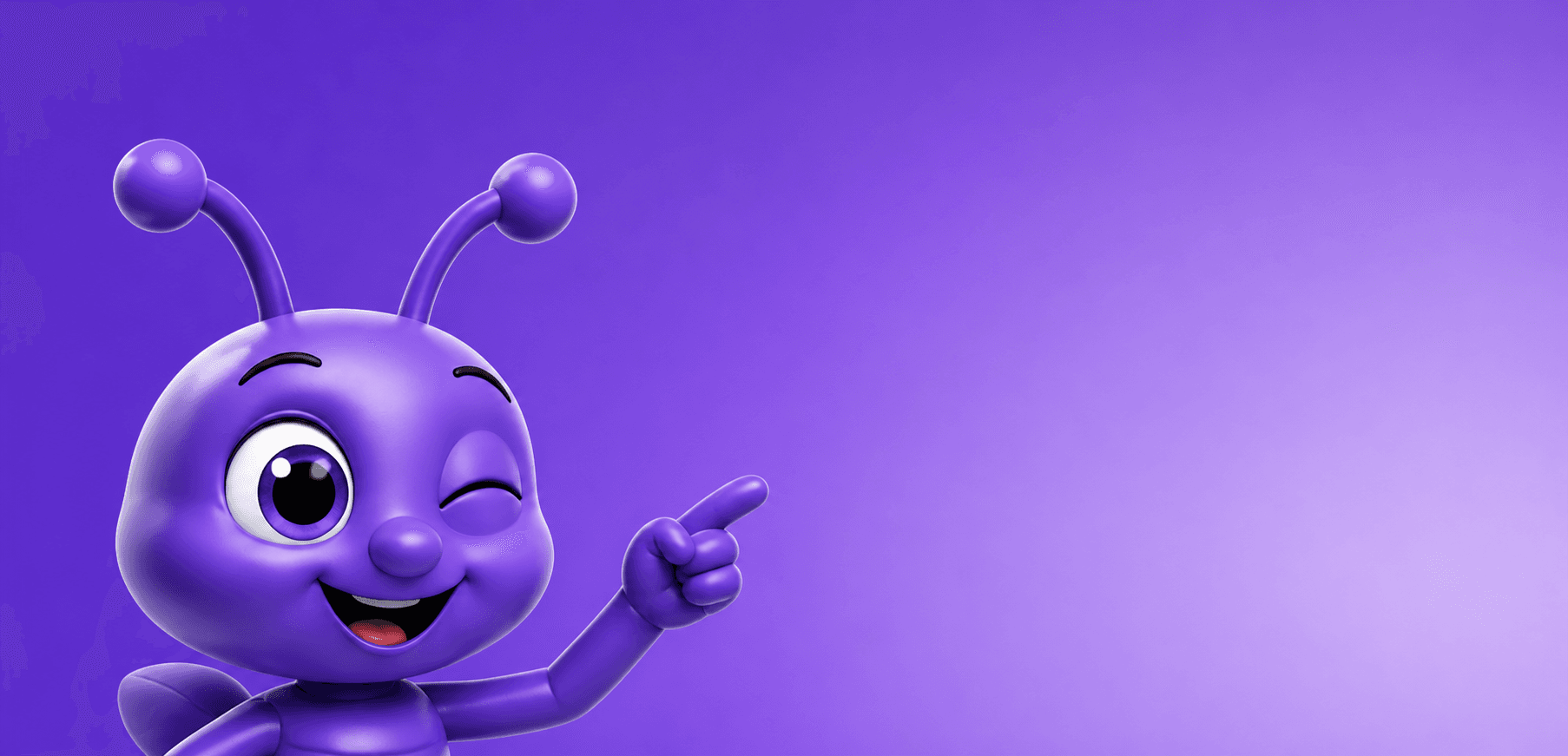 Yumi mascot winking and pointing toward the signup form